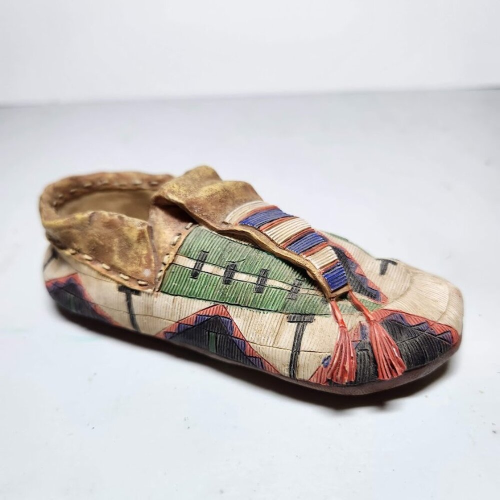 Ceramic Moccasins Shoe 5" Decor Native American Navajo Tribal Shoe New Mexico